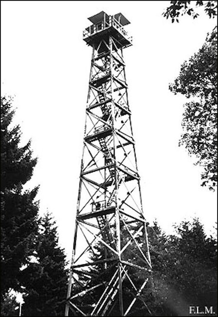 1965 photo of wooden tower
