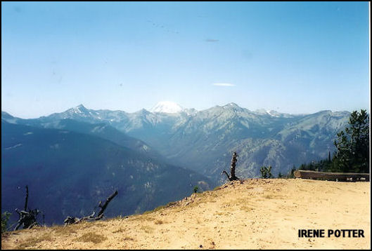 Timberwolf site with Mount Rainier in the distance