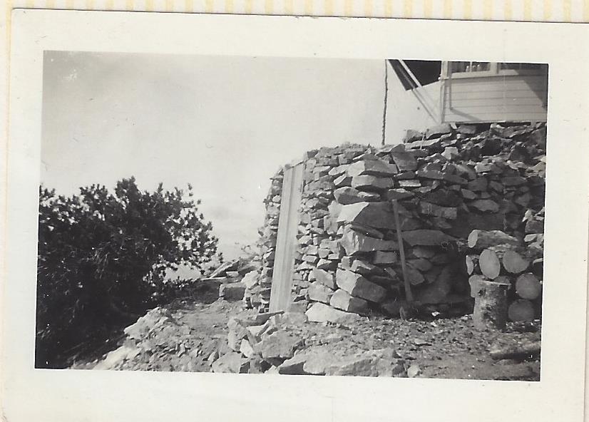 Storm cellar beneath lookout