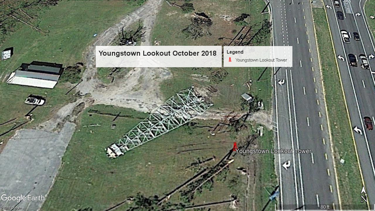 Youngstown Fire Tower after Hurricane Michael