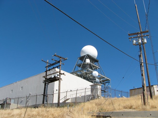 Oat Mountain today with KABC Doppler 7000 radar atop the cab structure