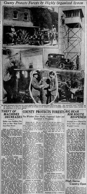 Los Angeles County fire detection system article - 1928