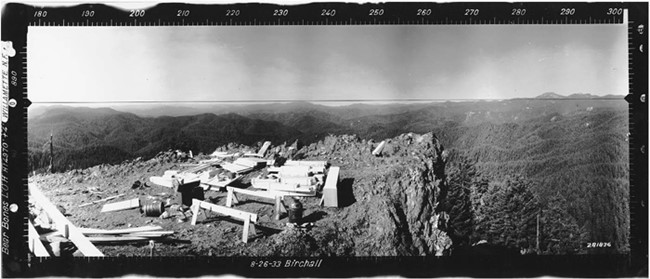 Bear Bones Mountain Lookout panoramic 8-26-1933