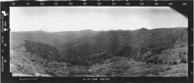 Mislatnah Mountain Lookout panoramic (SW) 4-6-1934