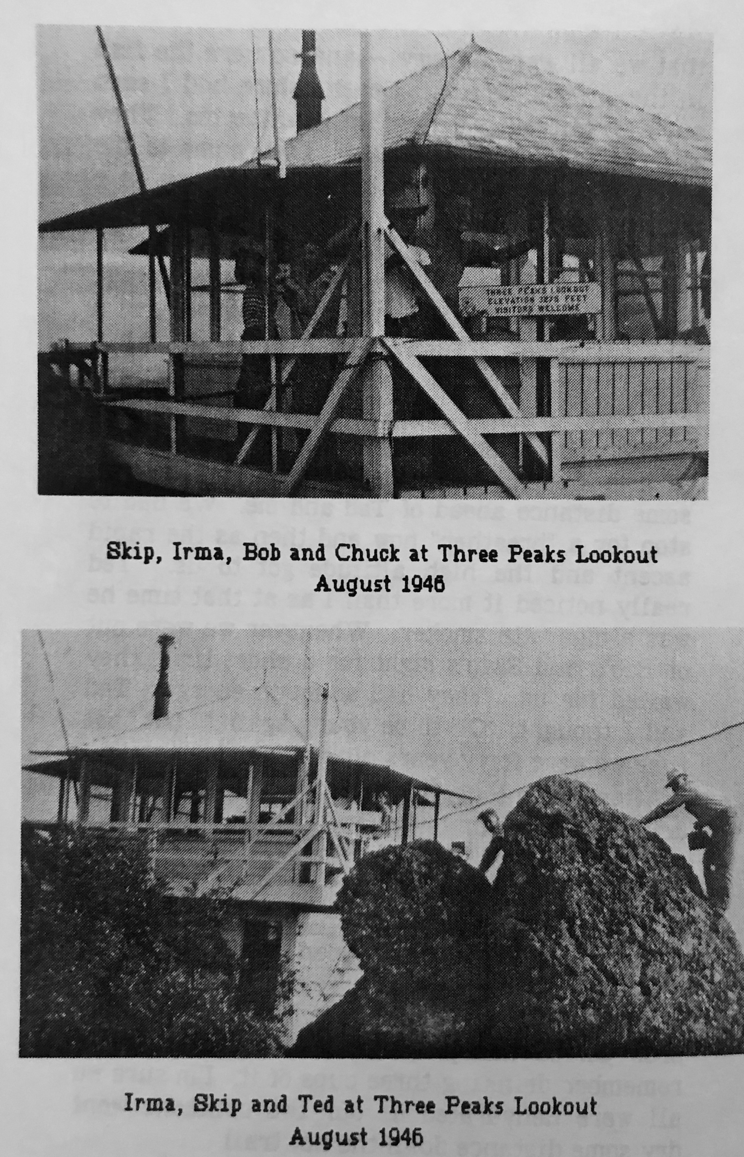 Reaves family during a visit to Three Peaks Lookout