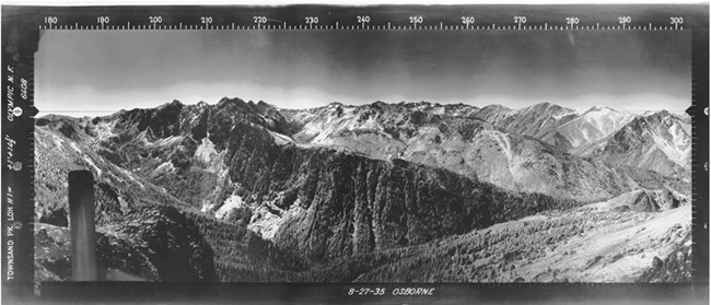Mount Townsend Lookout panoramic 8-27-35 (SW)