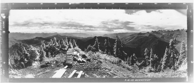Dock Butte Lookout panoramic 9-18-35 (SW)