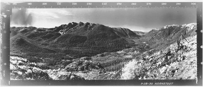 Goat Mountain Lookout panoramic 9-28-1935 (SW)