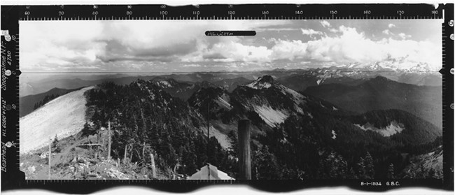 Bearhead Mountain Lookout panoramic 8-1-1934 (SE)