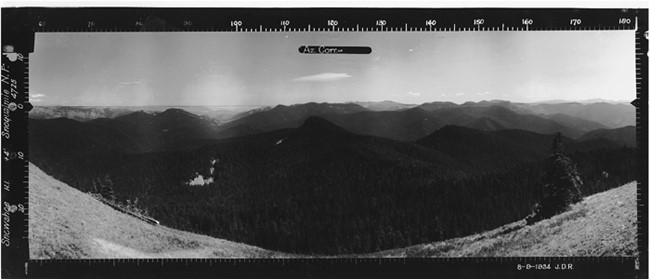 Snowshoe Butte Lookout panoramic 8-9-1934 (SE)