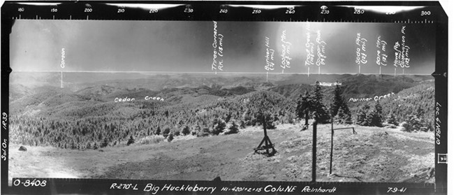 Big Huckleberry Lookout panoramic 7-9-1941 (SE)