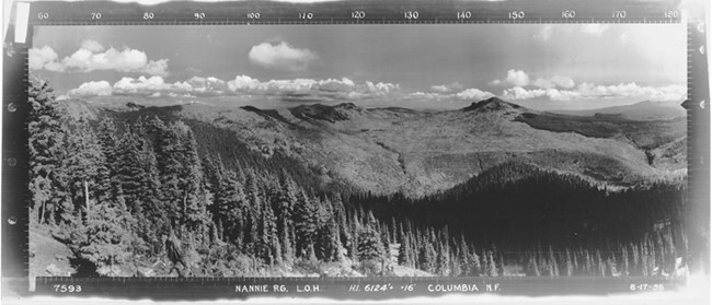 Nannie Peak Lookout panoramic 8-17-1936 (SE)