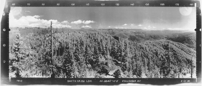 Smith Creek Butte Lookout panoramic 8-13-1936 (SE)