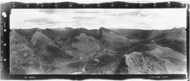 Tongue Mountain Lookout panoramic 7-20-1934 (SE)