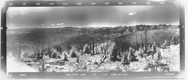 Doe Mountain Lookout panoramic 7-25-1936 (SW)