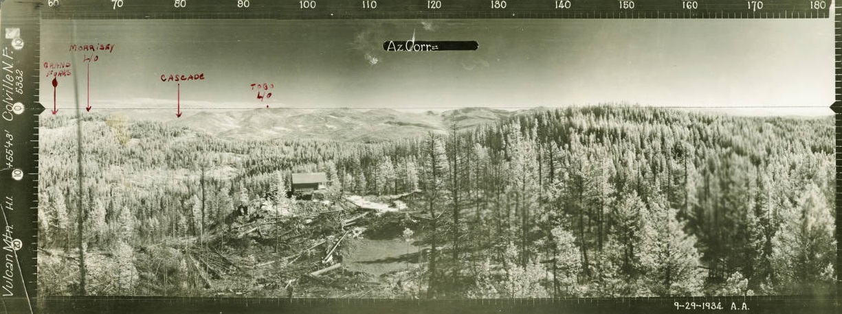Vulcan Mountain Lookout panoramic 9-29-1934 (SE)