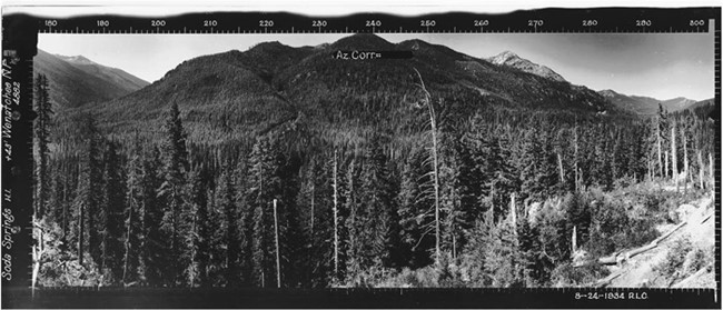 Soda Springs Lookout panoramic 8-24-1934 (SW)