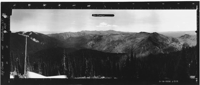 Big Creek Lookout panoramic 8-14-1934 (SE)