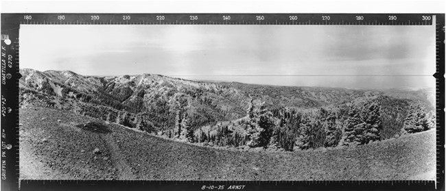 Griffin Peak Lookout panoramic 8-19-1935 (SW)