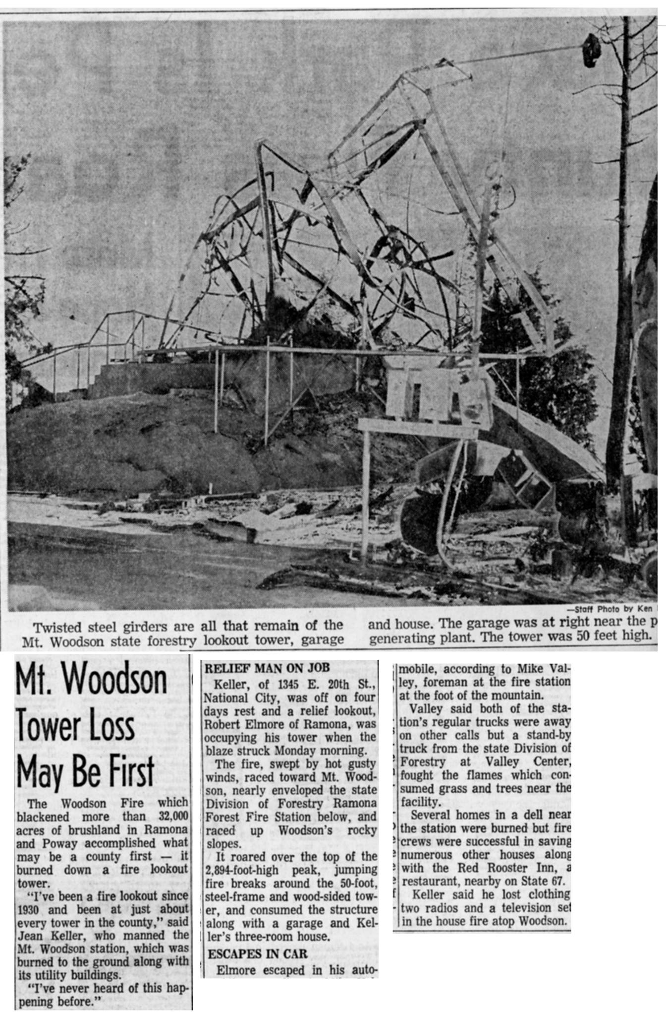 Tower Lost in a 1967 Fire