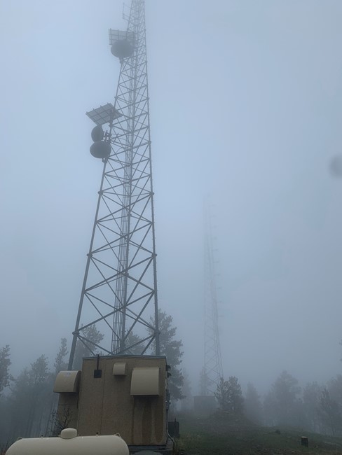 Radio tower on former tower site