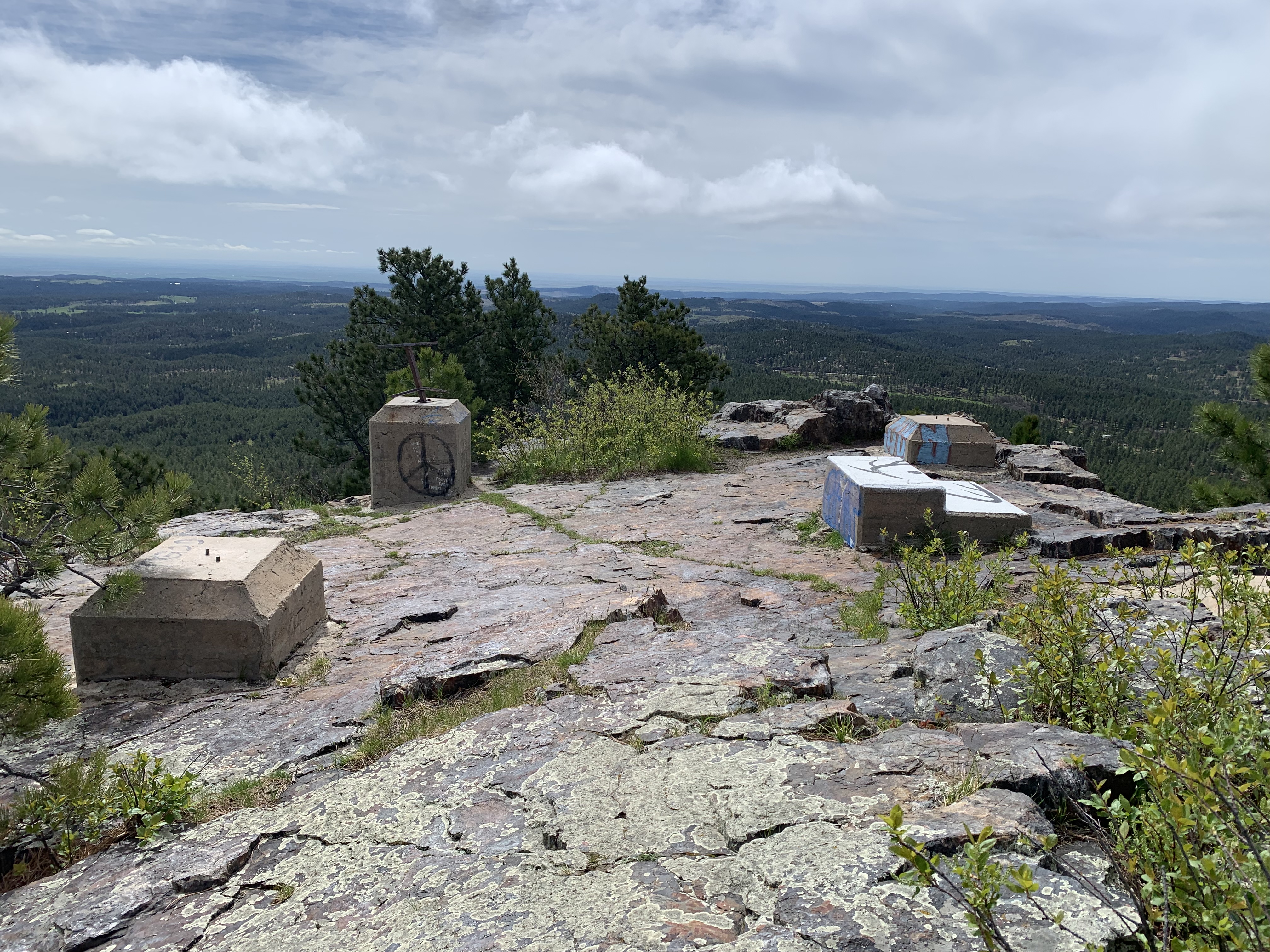 Tower foundations looking south from site