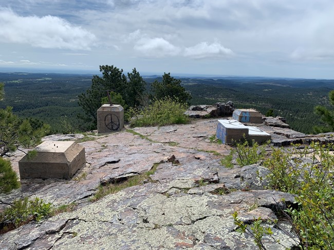 Tower foundations looking south from site